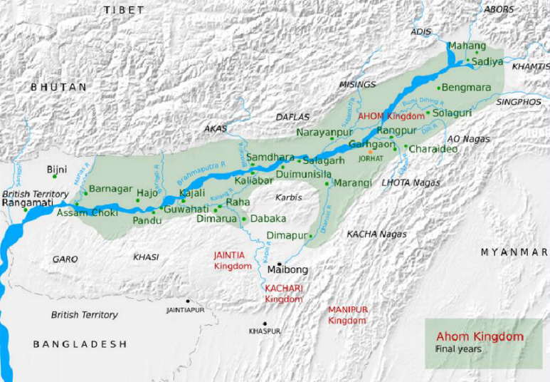 The former Ahom kingdom