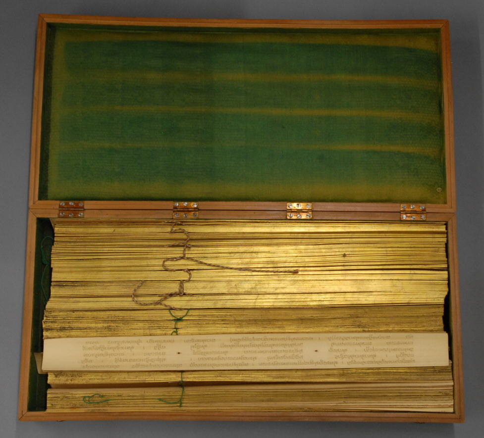 palm leaves book in wooden box, Pali-language grammar commentary , no. 16605_1